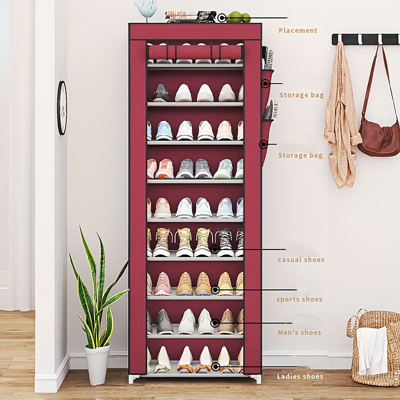 Multi-Level Shoe Organizer Plastic Metal Compact Home Storage