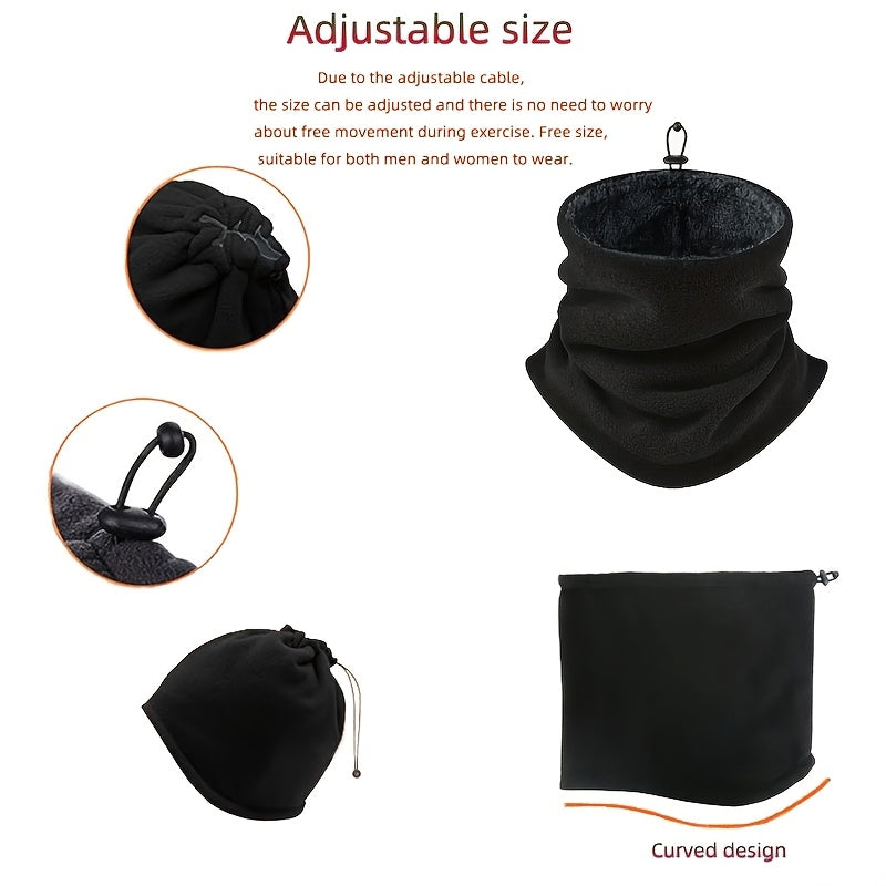 Men's Warm Neck Gaiter Scarves Polyester Knit Breathable Windproof Fleece Lined