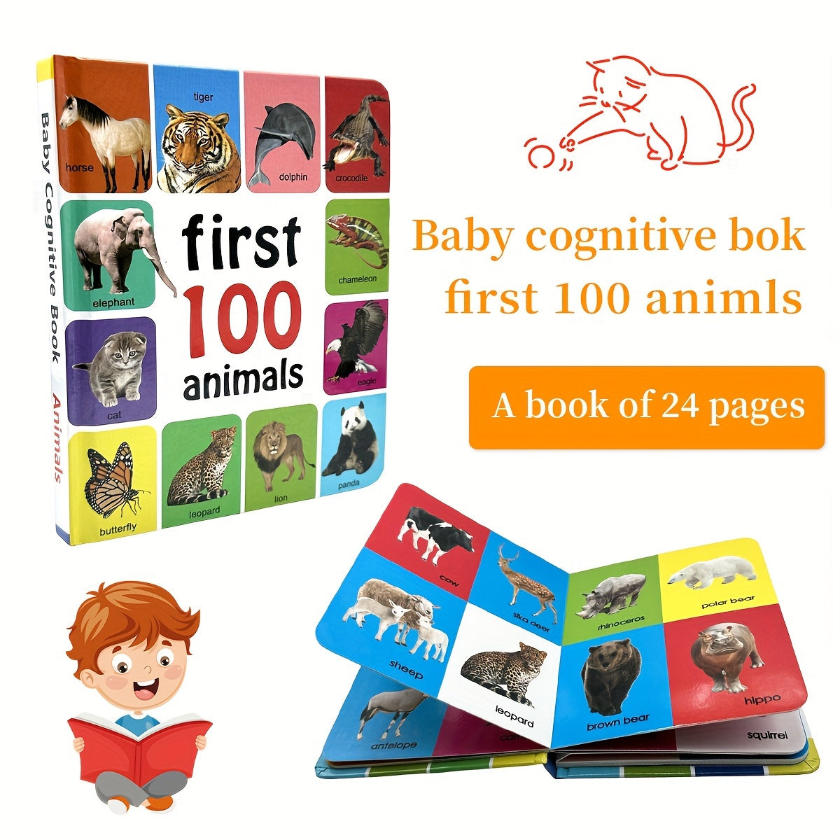 Children's English Learning Book for Ages 4+ 11 Pages Vocabulary Development