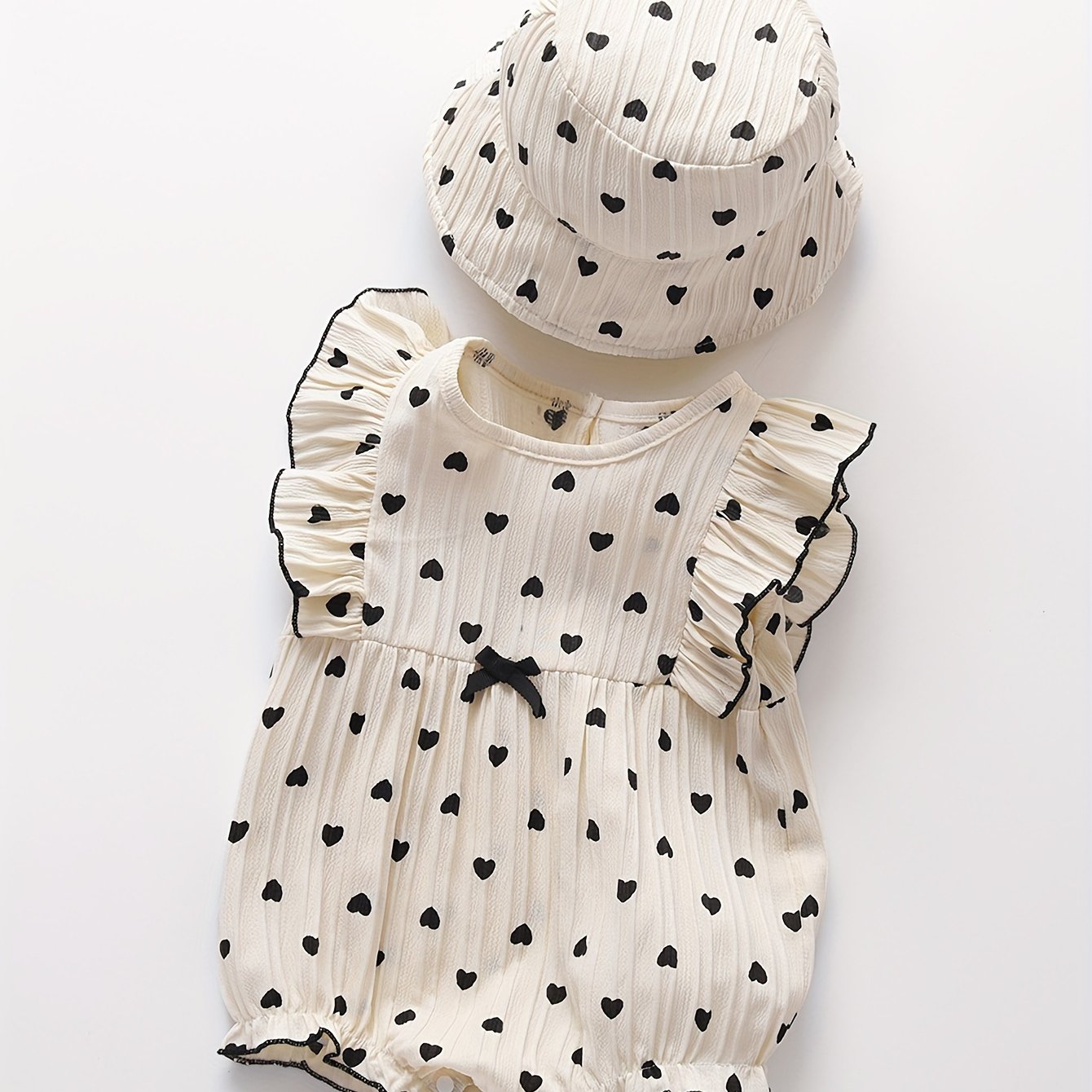 Newborn Baby Girl Summer Romper Set with Hat Triangle Sleeveless Floral Pattern