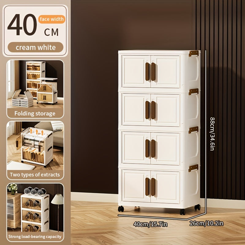 Складные пластиковые контейнеры для хранения на 5 уровней с крышками и колесами для шкафов, ванных комнат, офисов и общежитий.