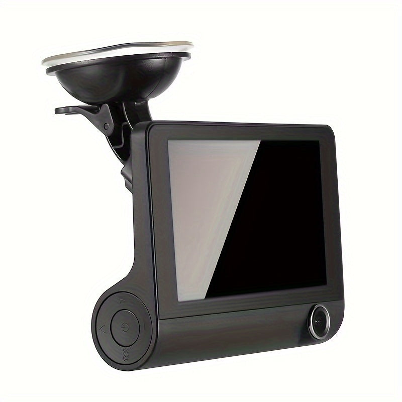 HD 3-Lens Dash Cam Night Vision Loop Recording Reversible Image Front Interior Rear View