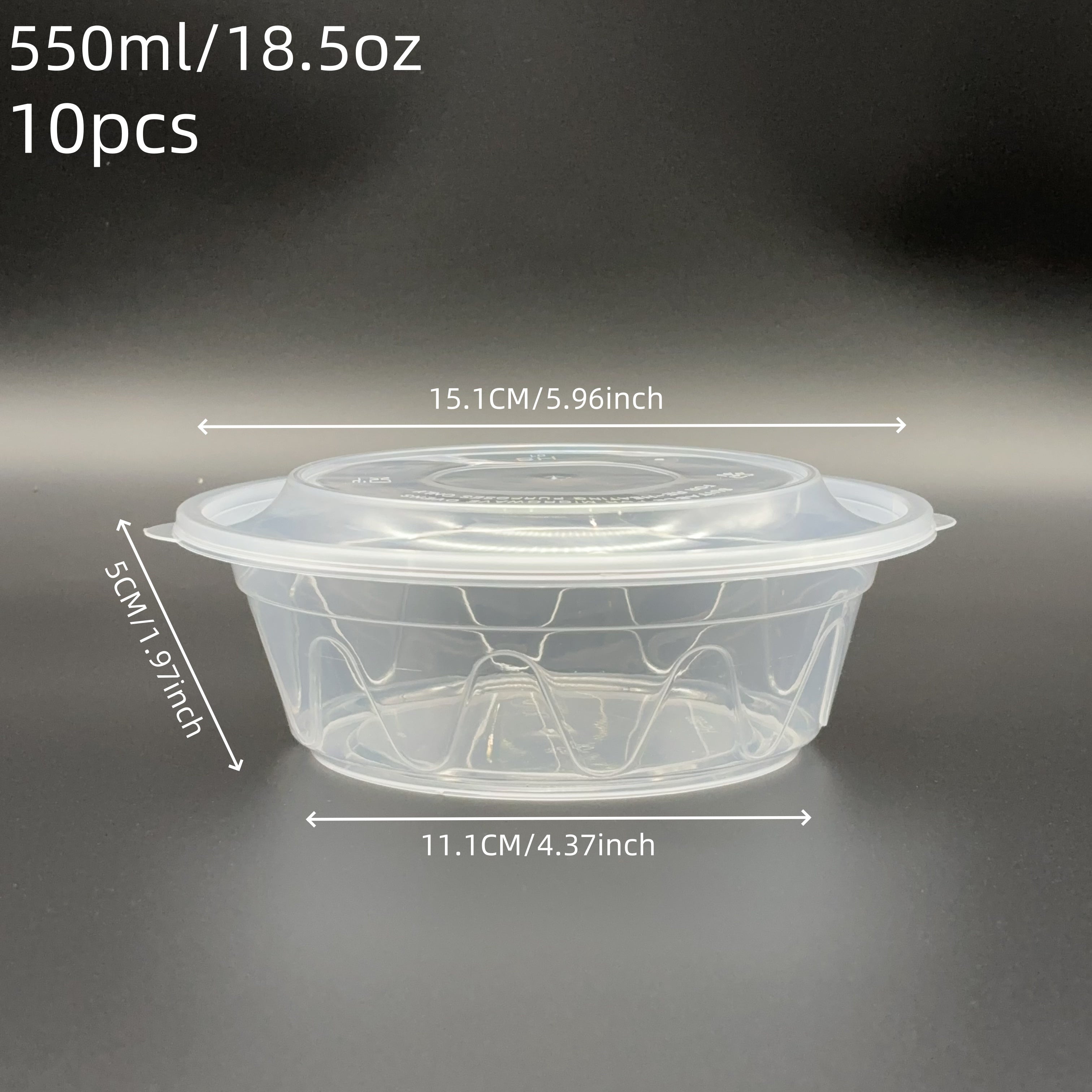 Набор из 10 пластиковых контейнеров для приготовления пищи объемом 550 мл с крышками, без BPA, безопасных для микроволновки