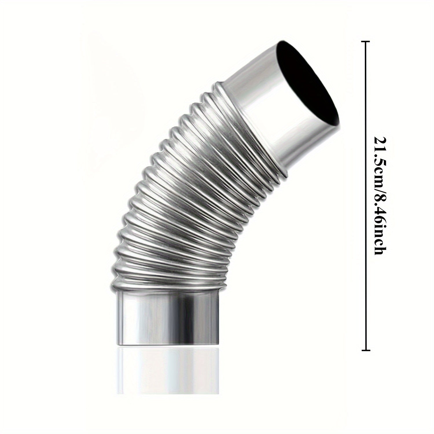 Two Pieces 45-Degree Stainless Steel Elbow Pipes for Outdoor Camping Wood Stove 7.49cm