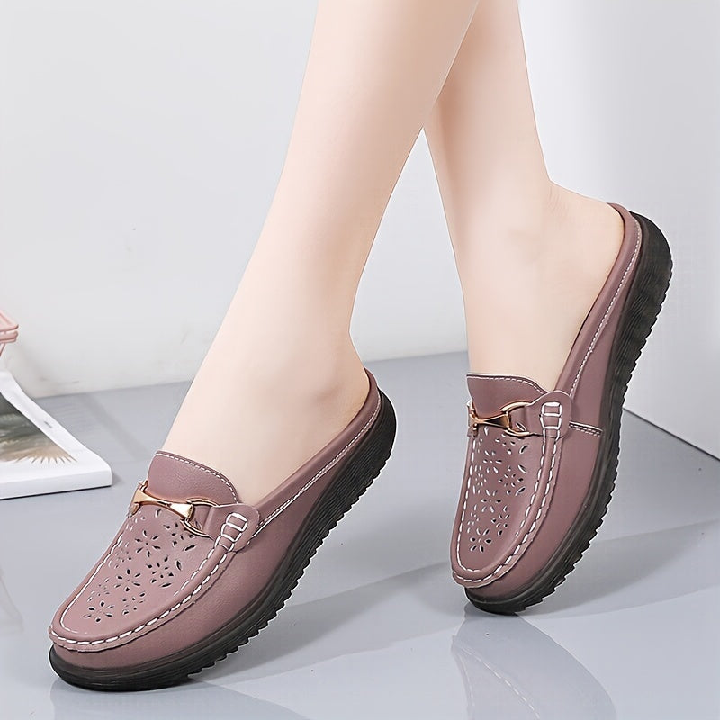 Women Lightweght Slip-On Mules Flat Non-Slip Loafers Casual All-Season