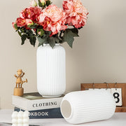 Contemporary Plastic Vase with Stripes for Home Decor and Fresh Flowers