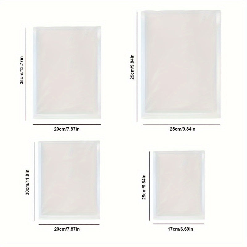 Bolsa de almacenamiento de alimentos sellada al vacío con relieve, transparente, de plástico que ahorra espacio