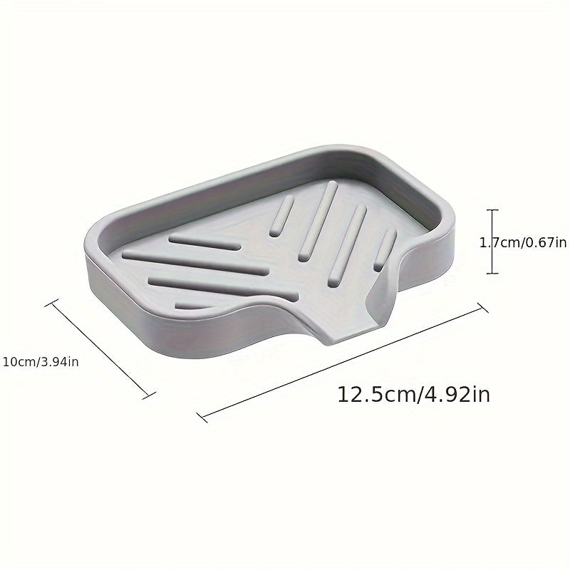 Gray Silicone Sink Organizer Tray with Drainage for Sponges and Soap