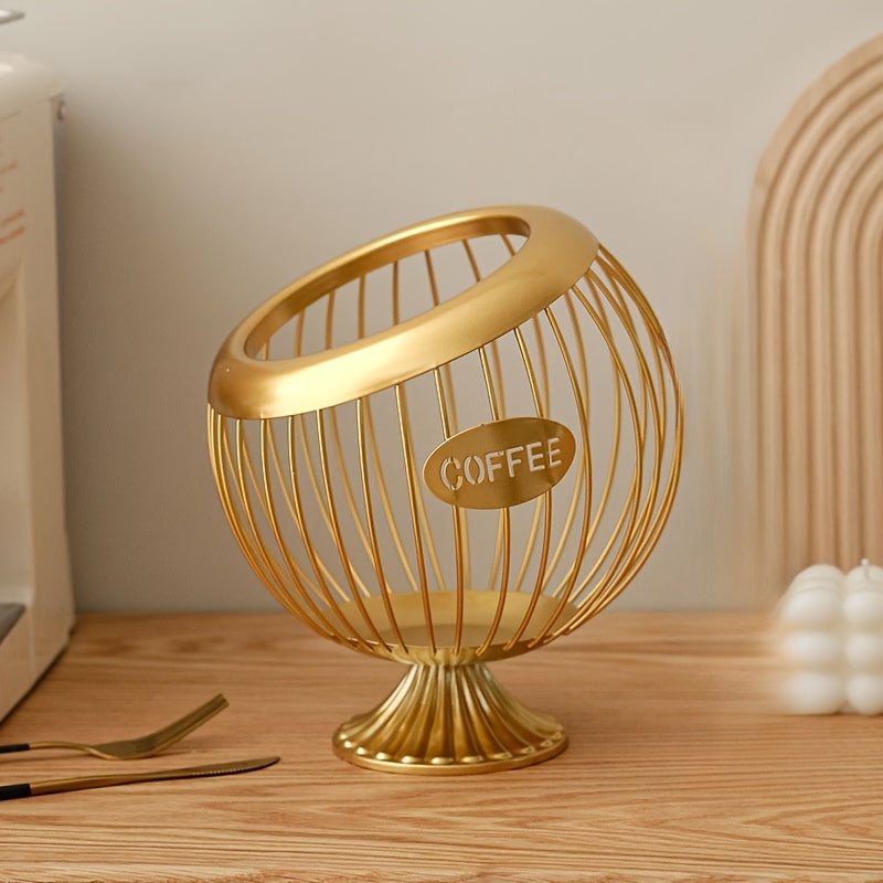 Metall Qahva Kapsulasi Saqlash Savati - Quruq Mevalar, Shirinliklar va Boshqalar uchun Nafis Stol Ko'rsatkichi