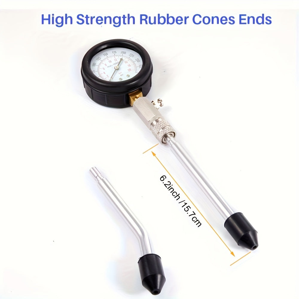 Kit de prueba de compresión de motor de 8 piezas, manómetro de presión para motores de gasolina