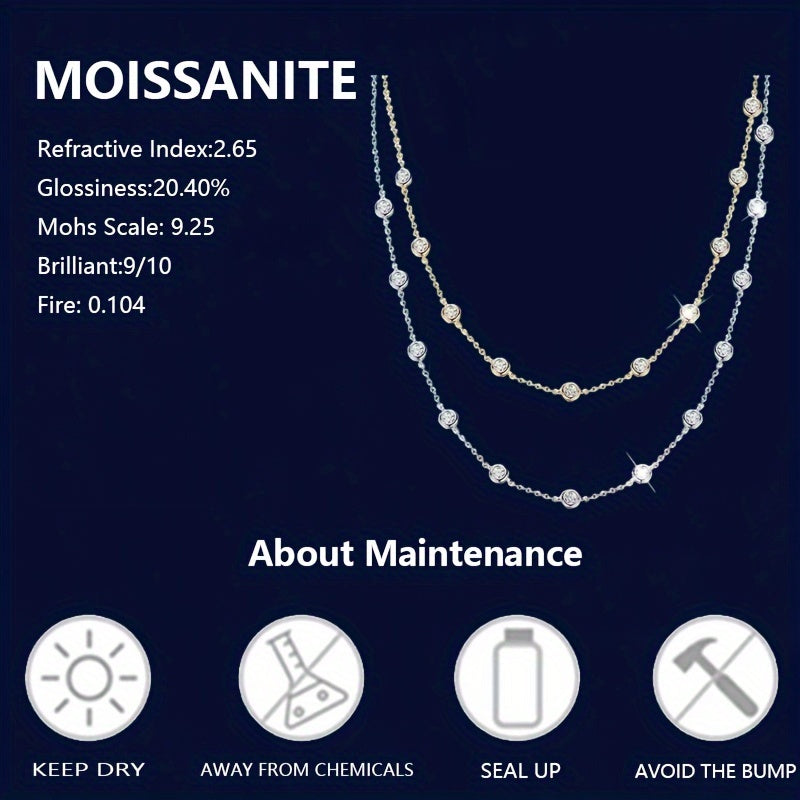 Серебряное ожерелье с кулоном из моиссанита 2,5 карата — элегантное модное украшение