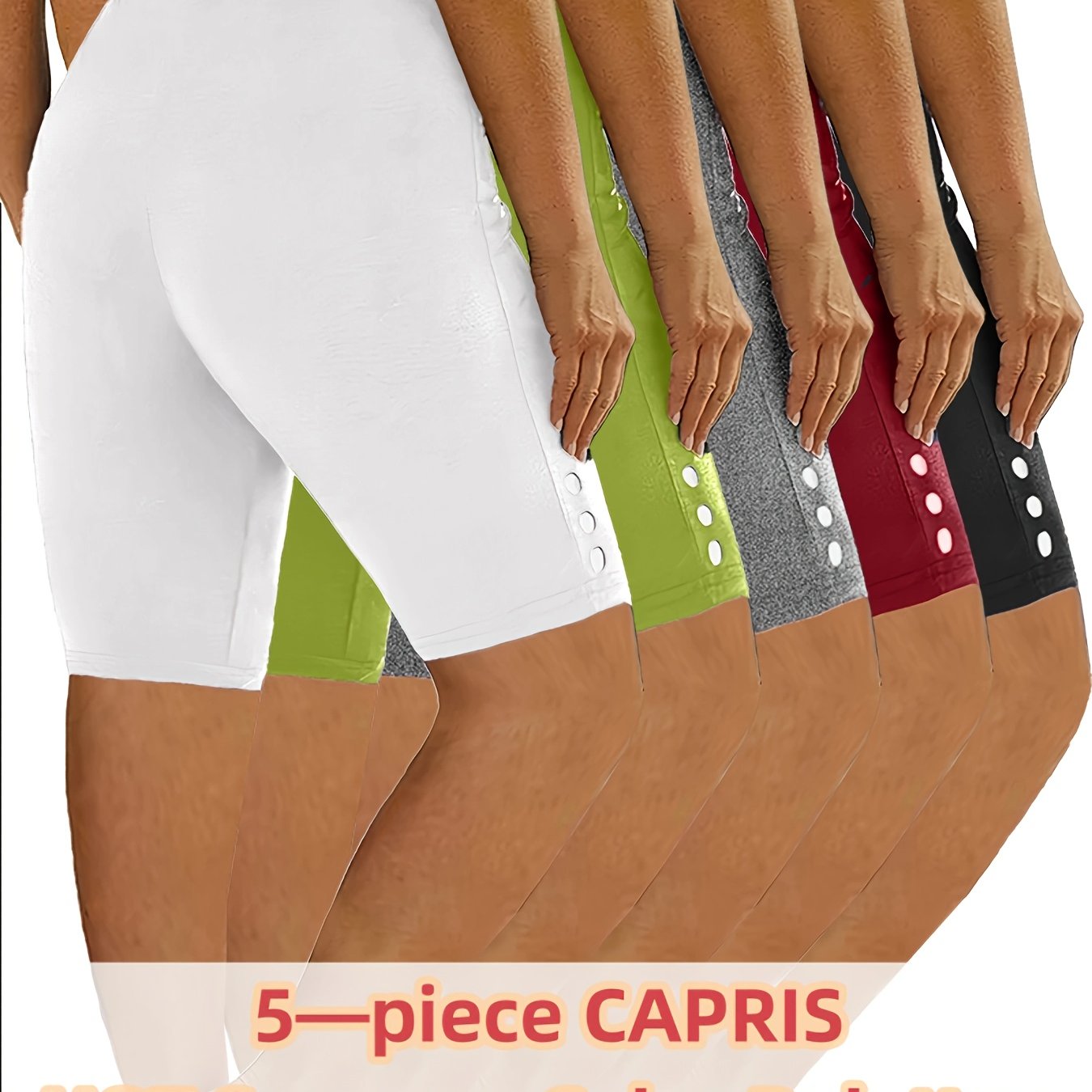 Women’s Sports Shorts Set, 5-Inch, Elastic Waist, Workout Yoga Running