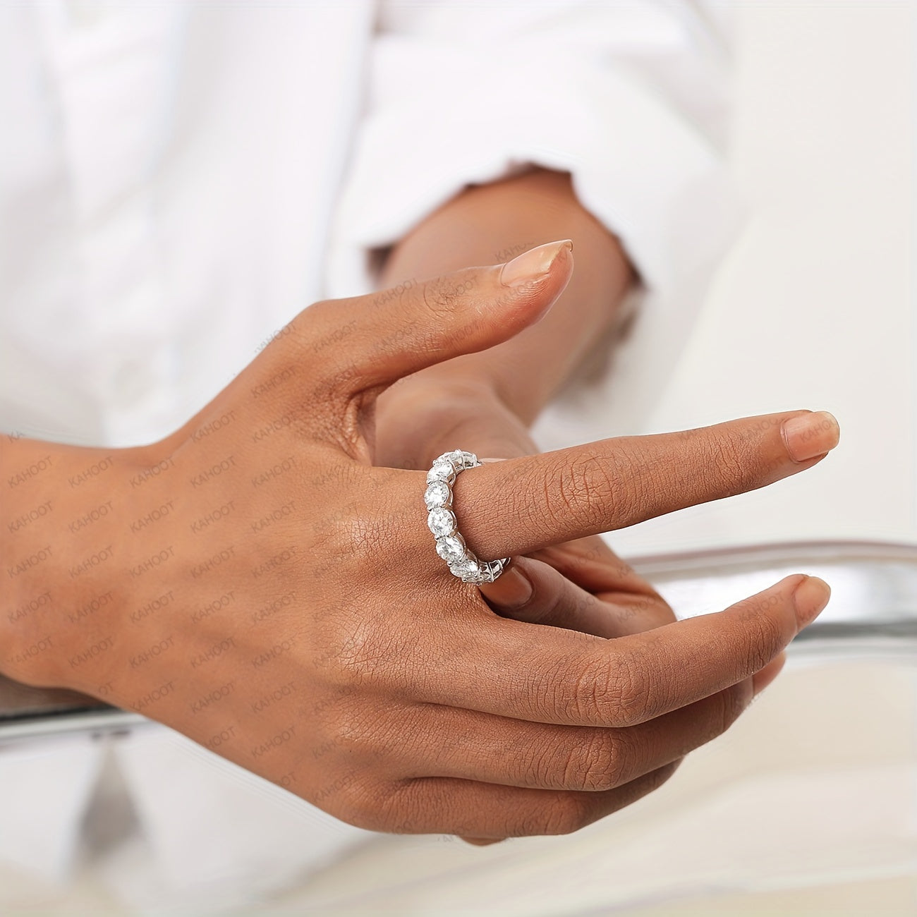 Erkaklar va ayollar uchun 7 karat Morganit olmos bilan 925 kumush uzuk zamonaviy nafis zargarlik