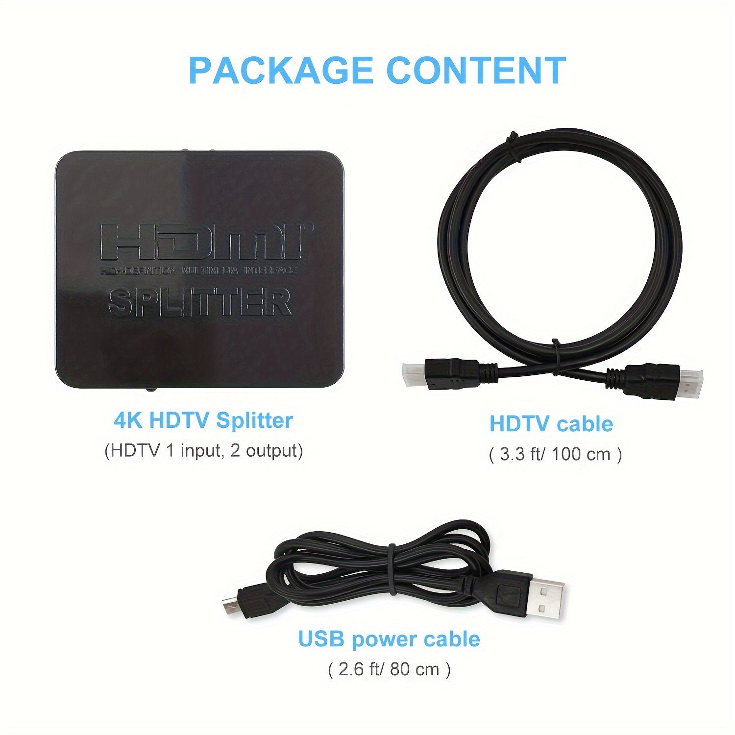 4K HDMI Splitter 2 Out Full HD 1080P 3D for Dual Monitors