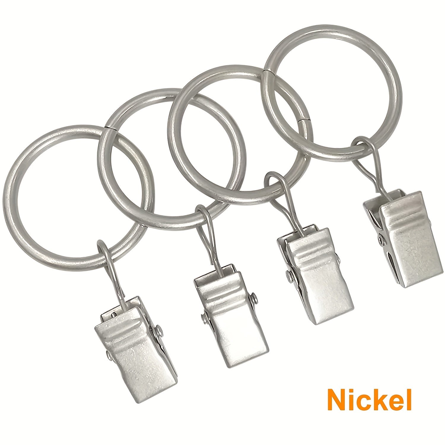 44 Gold Curtain Rings Clips Set for 5/8 Inch Rods with Hooks and Rings