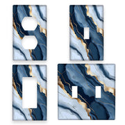 1 yoki 2 guruh uchun dengiz ko'k marmar yoritish kalitini qopqog'i. Oshxona va hammom uy bezaklari uchun oson o'rnatish.