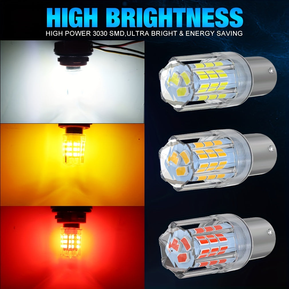 2-Pack LED Brake Light Bulbs for Cars 1156 1157 39 SMD Chips 12V