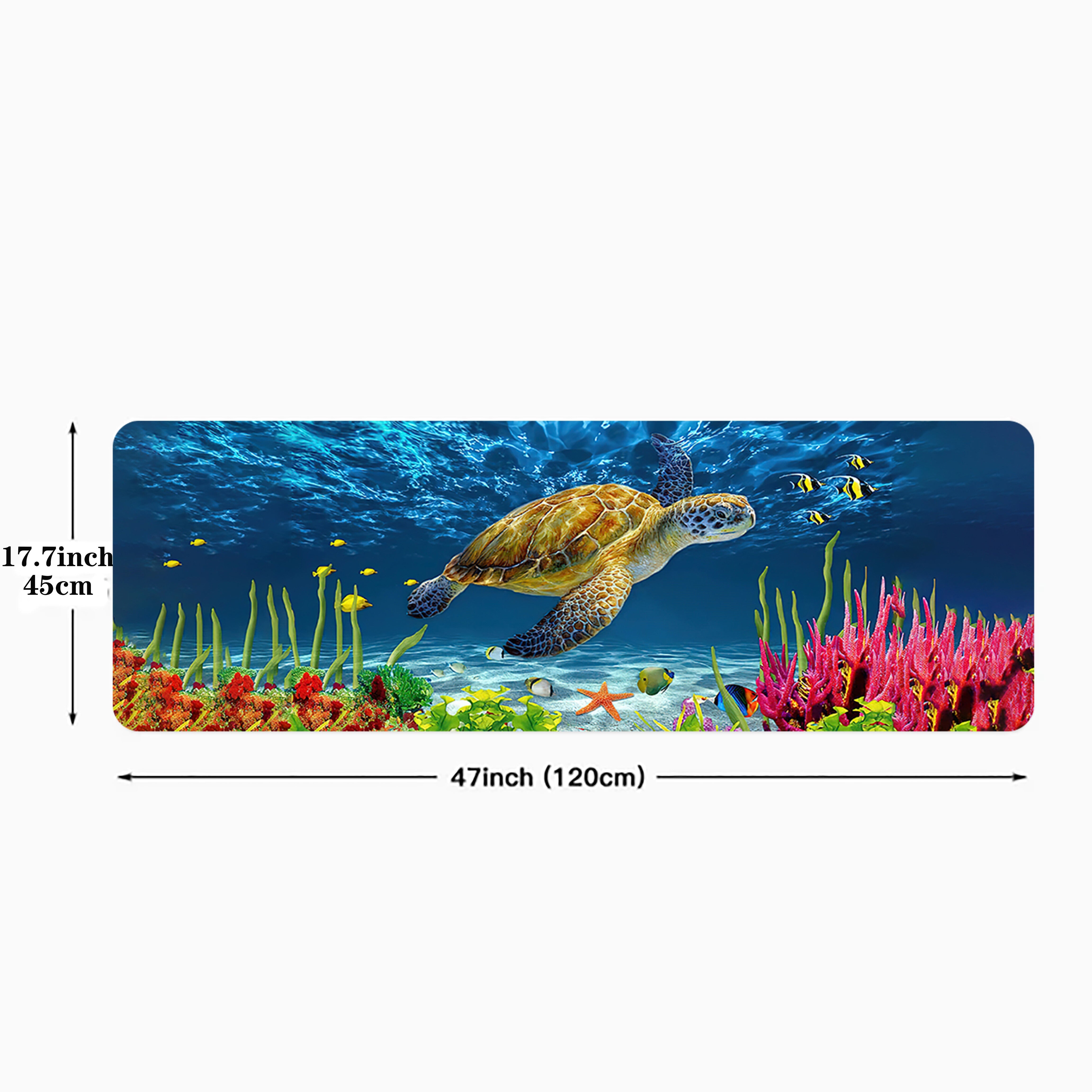 Soft Non-Slip Bath Rug with Sea Turtle Pattern Absorbent Bathroom Carpet