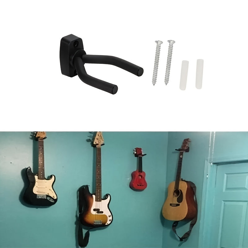 Ganchos ajustables en negro para pared para guitarra para instrumentos acústicos y eléctricos