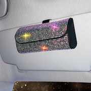 Women’s Artificial Diamond Car Glasses Storage Box Sunglasses Organizer