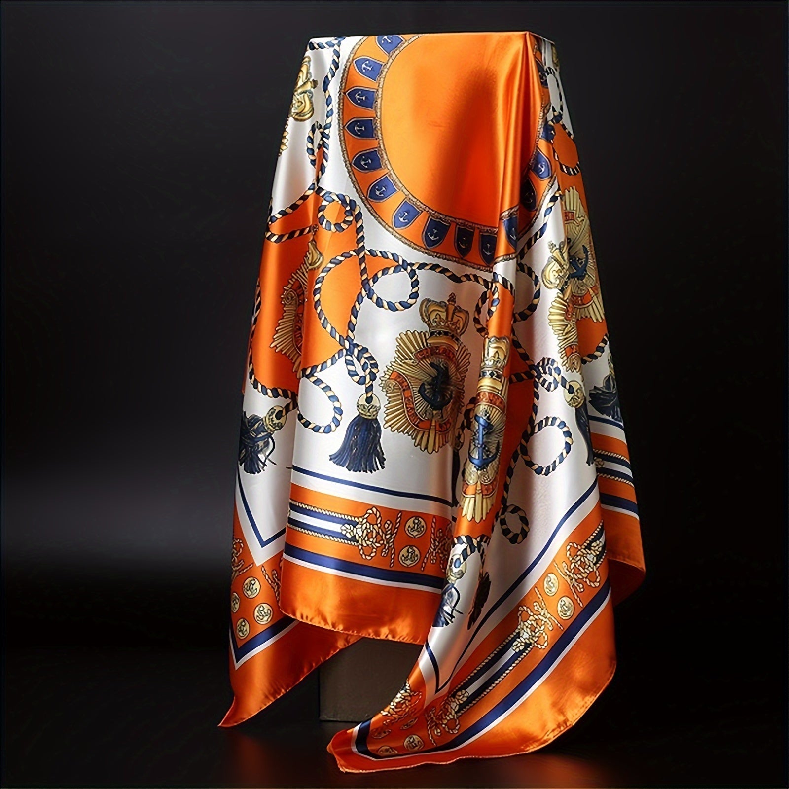 Women’s Square Scarf 89.92cm Polyester Print Sun-Protective Windproof Fashion Accessory