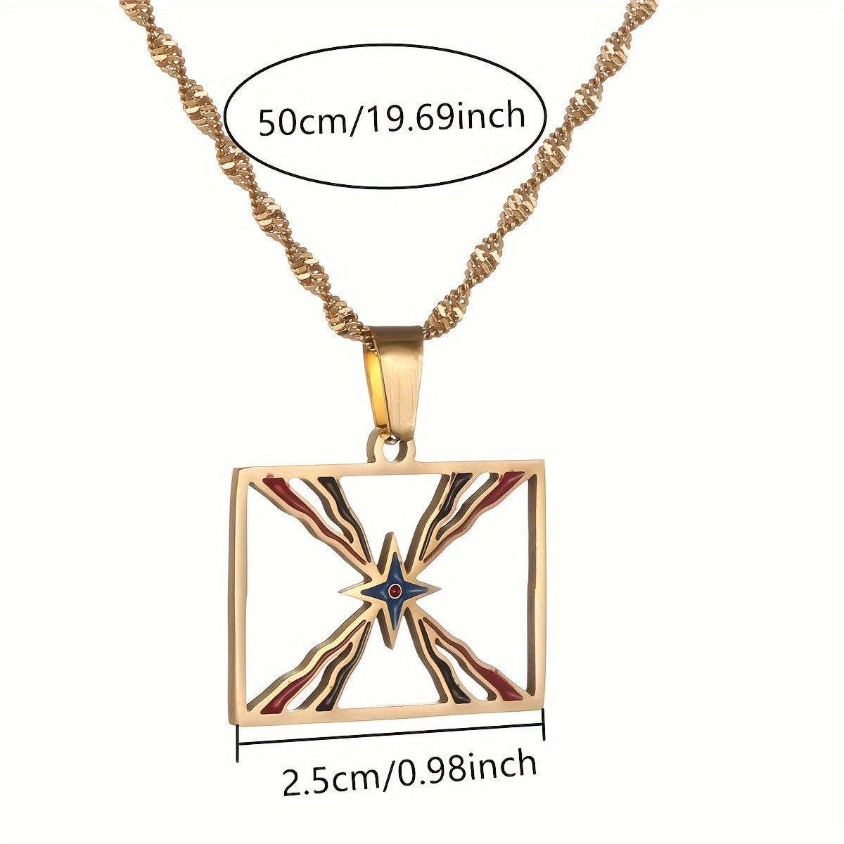 Collar de cadena con colgante Ashur de acero inoxidable, joyería unisex inspirada en Asiria