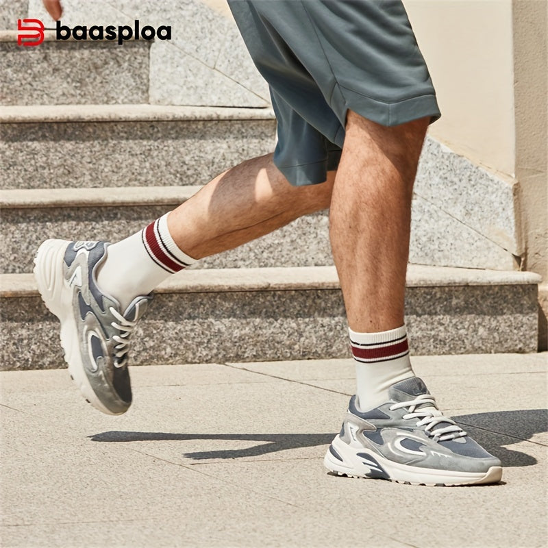 Erkaklar uchun zamonaviy retro qalin poyabzal, sirpanmaydigan bog'ichli dizayn, ochiq havoda faoliyatlar uchun mukammal.