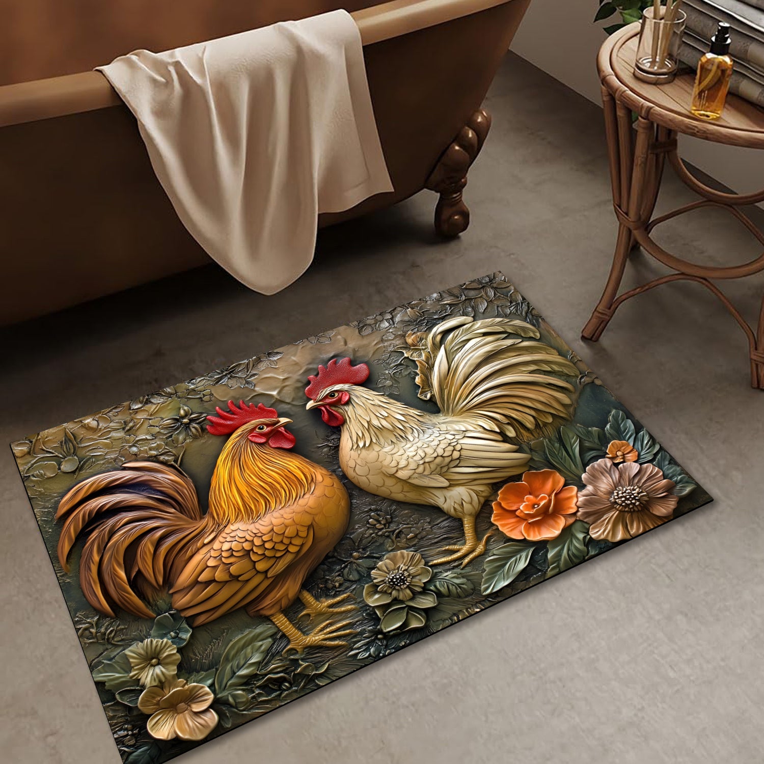 Rustik Qo'yloq va Gulbargli Pishirish Panelini issiqlikka chidamli, sirg'almas rezina himoyachisi, pechlar va pechlar uchun