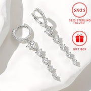 Sterling Silver Tassel Earrings with Zirconia Dangles Hypoallergenic Jewelry for Women