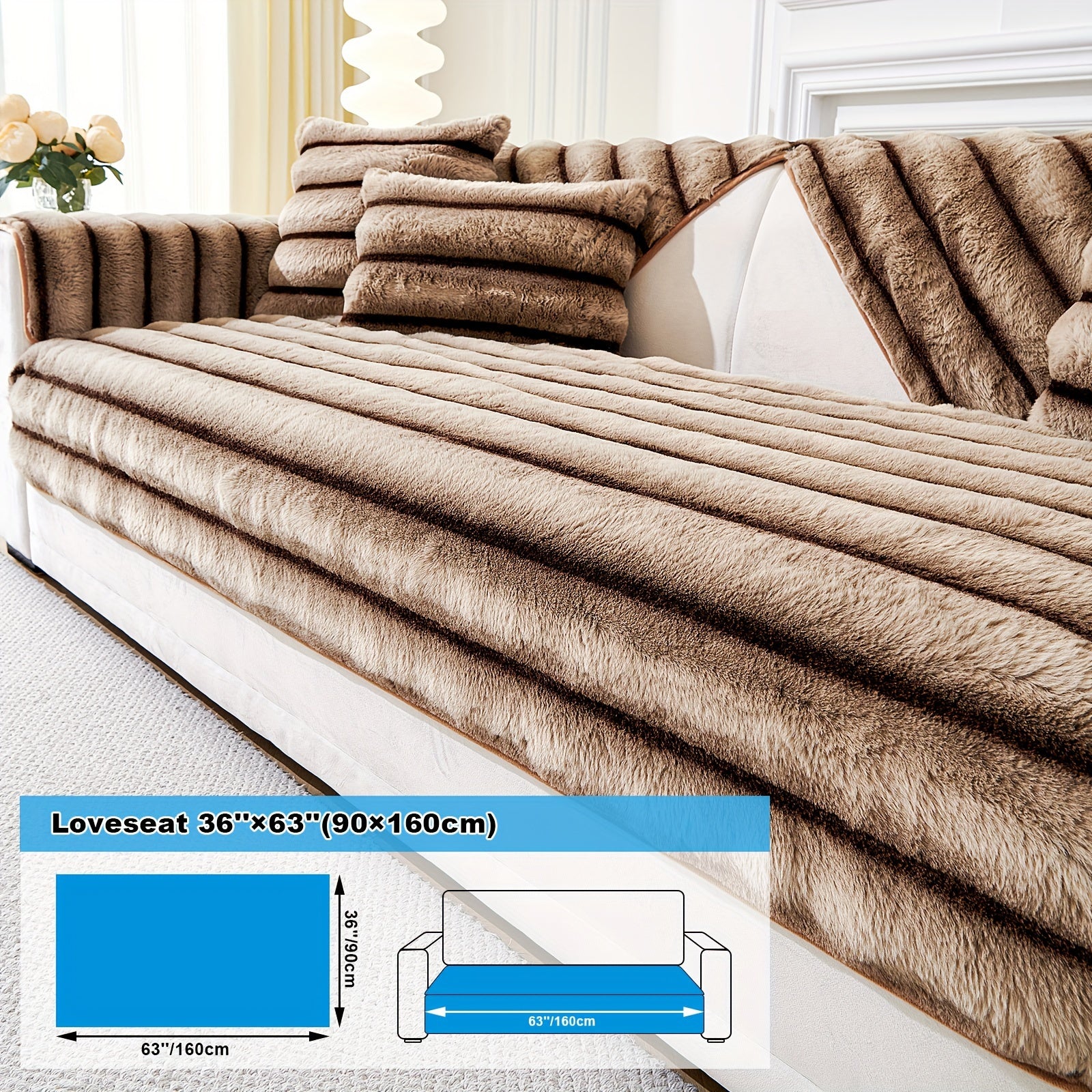 Мягкий, дружелюбный к питомцам чехол для дивана из искусственного мутона с шерповым флисом для диванов на одно-четыре места. Машинная стирка и нескользящий.