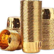 50 unidades de moldes de papel dorados desechables para hornear y servir