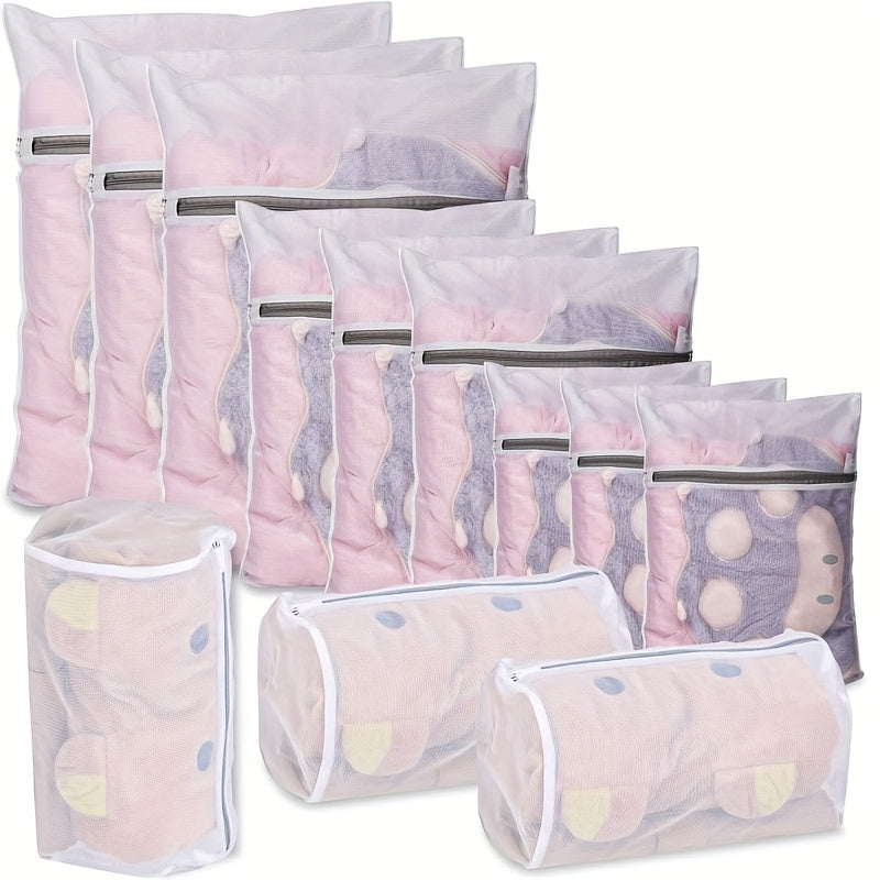 Mesh Laundry Bags Set in Various Sizes with Durable Zippers for Delicates and Travel