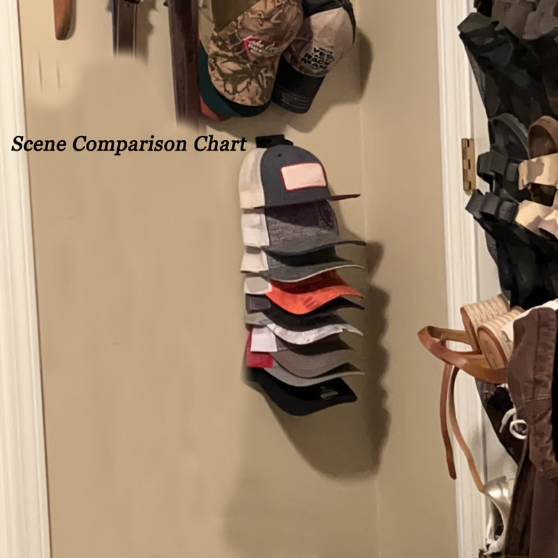 Akril shlyapa tashkilotchisi devorga o'rnatiladigan, yopishqoq orqa qismi bilan, eshiklar va shkaflar uchun 36cm