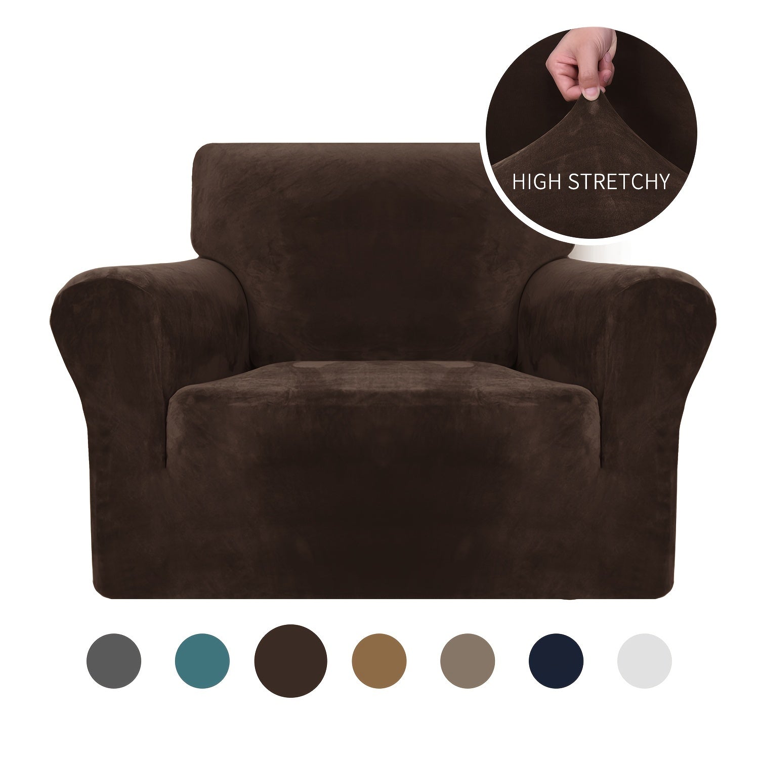 Velvet Sofa Cover Elastic Bottom All Seasons Pet Scratch Protection