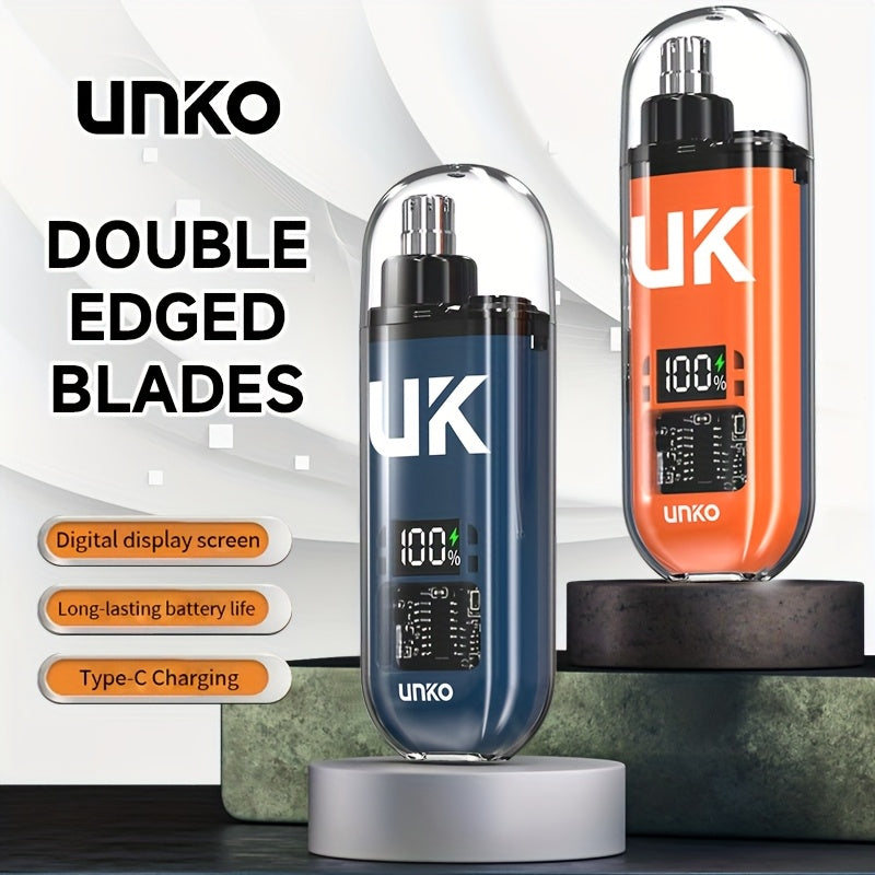 Unisex Stainless Steel Electric Nose Hair Trimmer with LED Display