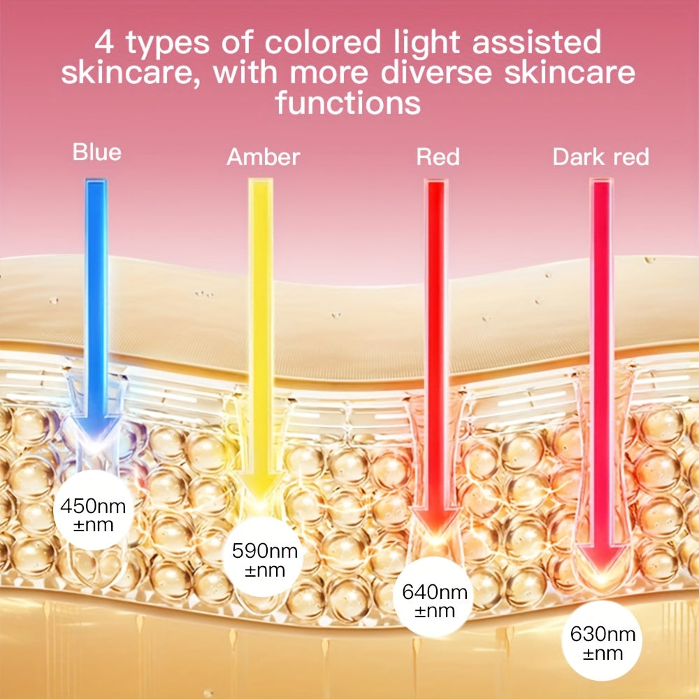 Multifunctional Beauty Device with Color Light Vibration Ice Warmth Modes for Skincare