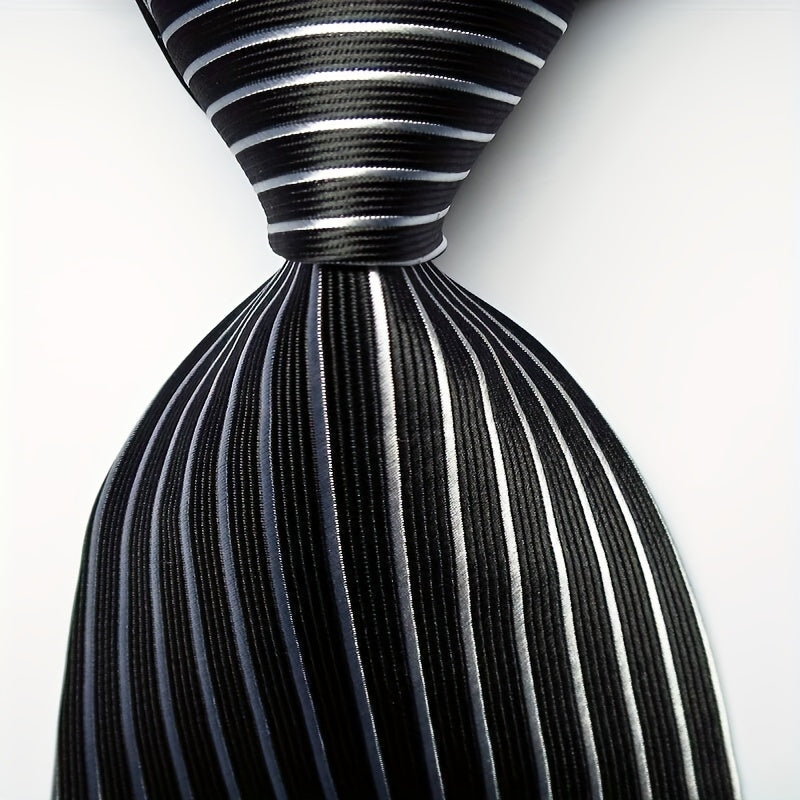 Men's Jacquard Woven Striped Plaid Tie Set in Blue Green Red Orange