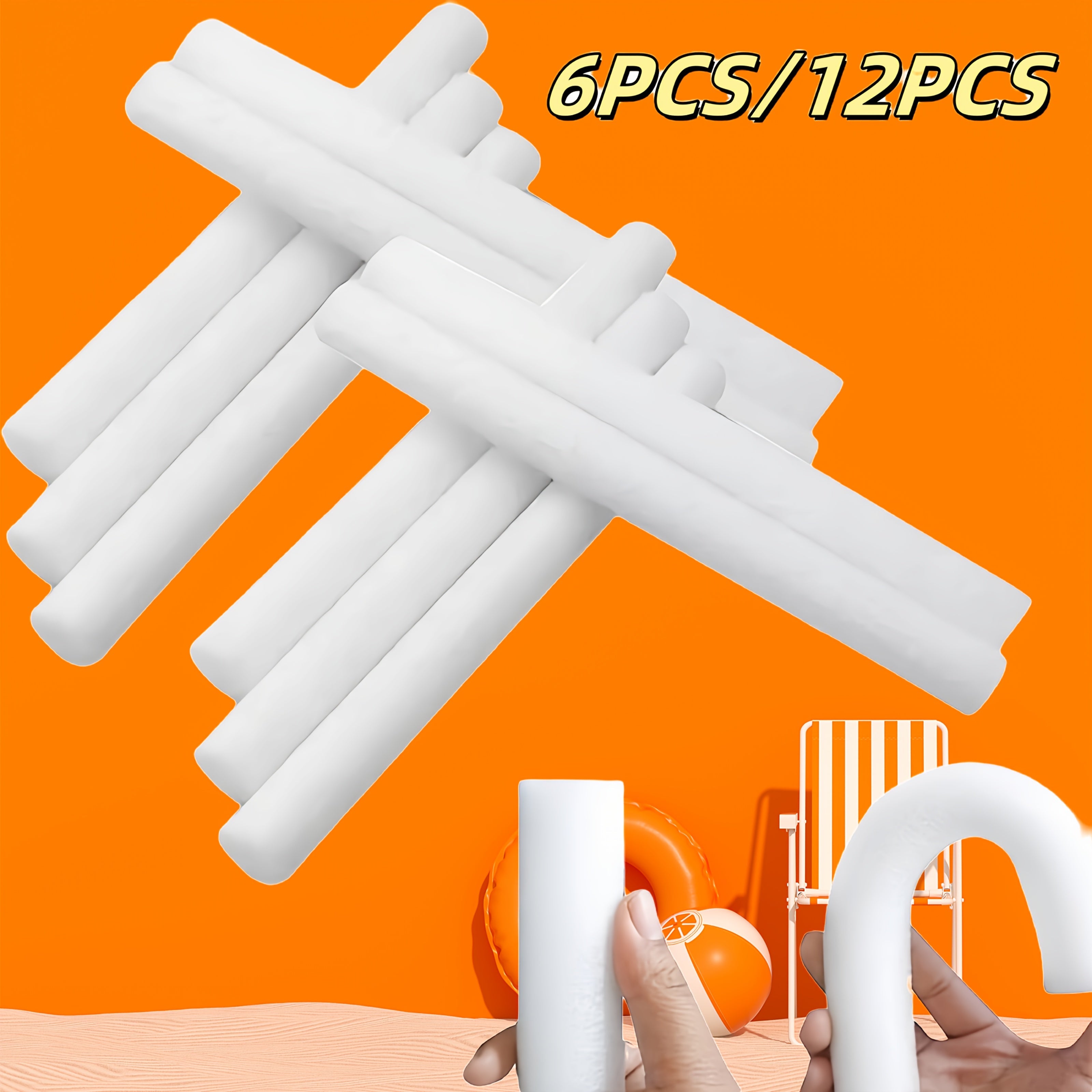 6/12pcs Anti-Slip Foam Bars for Sofa and Bed Covers, 3x30cm