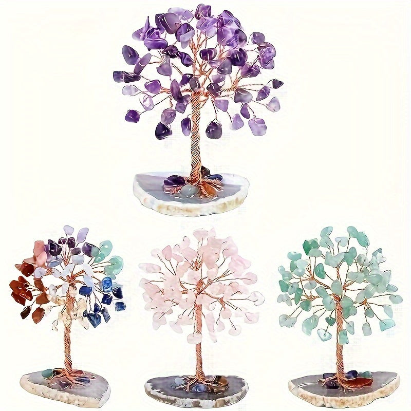 7 Chakra Crystal Tree Natural Reiki Gemstones for Home Office Decor Energy Balancing Prosperity