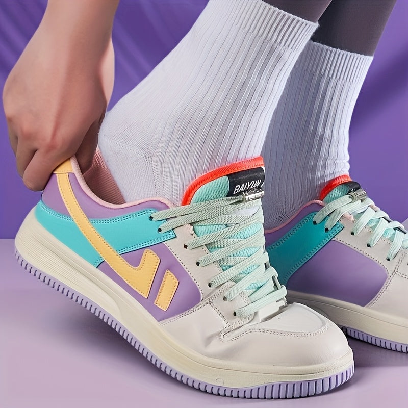 Unisex Elastic No-Tie Shoelaces with Locks Lightweight Acetate Sports Style