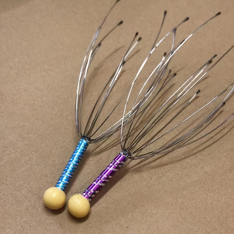 Masajeador de cuero cabelludo de mano para relajación profunda, estimulación del cabello y alivio del estrés