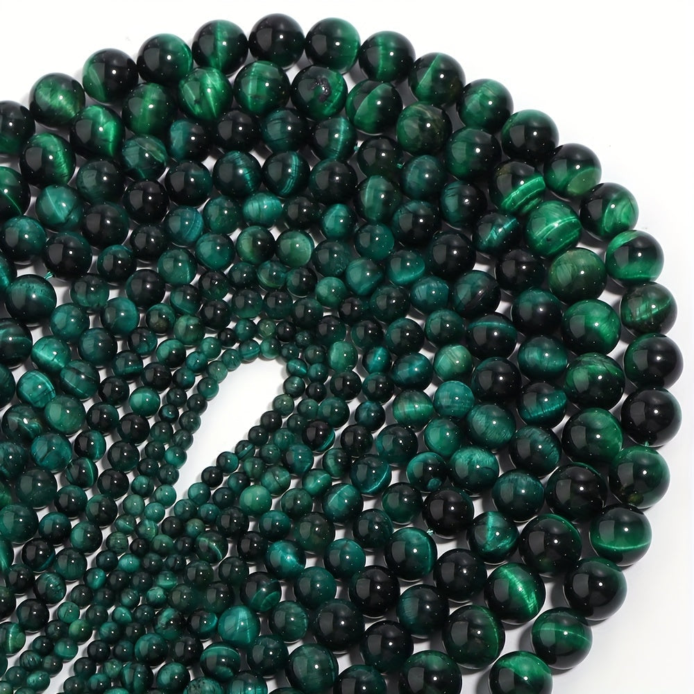 Green Tiger's Eye Beads 4-12mm Natural Stone for Jewelry Making 1 Strand