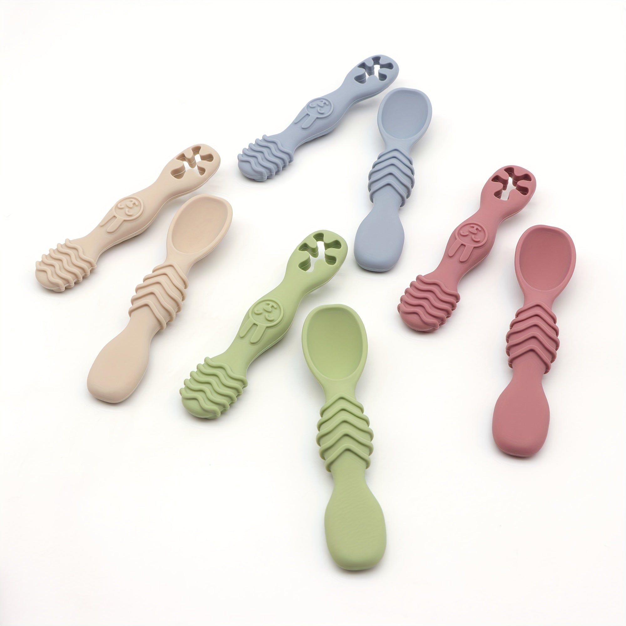 Children's Silicone Feeding Set 2-Piece Soft Spoon and Fork for Kids