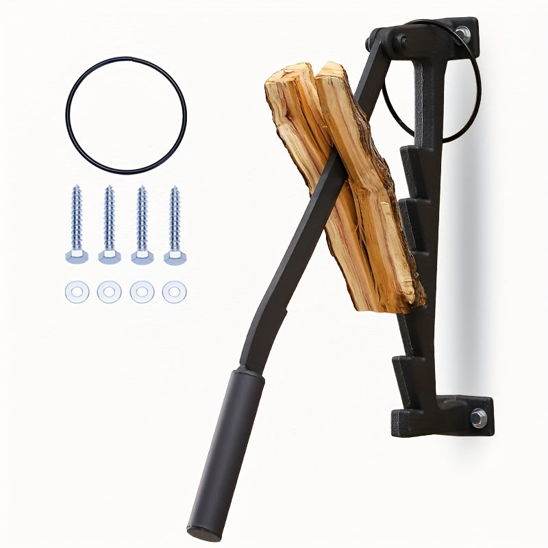 Wall-Mounted Wood Splitter High Carbon Steel Manual Firewood Cutter Indoor Outdoor Use
