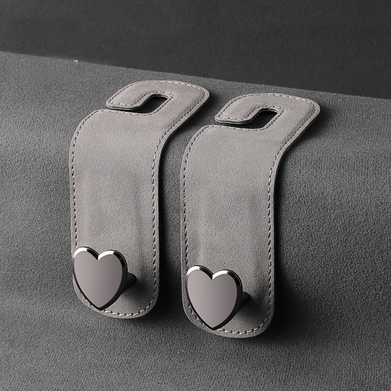 Gancho oculto en la parte trasera del asiento del coche para colgar objetos pequeños, de cuero PU, con almacenamiento en aleación de metal