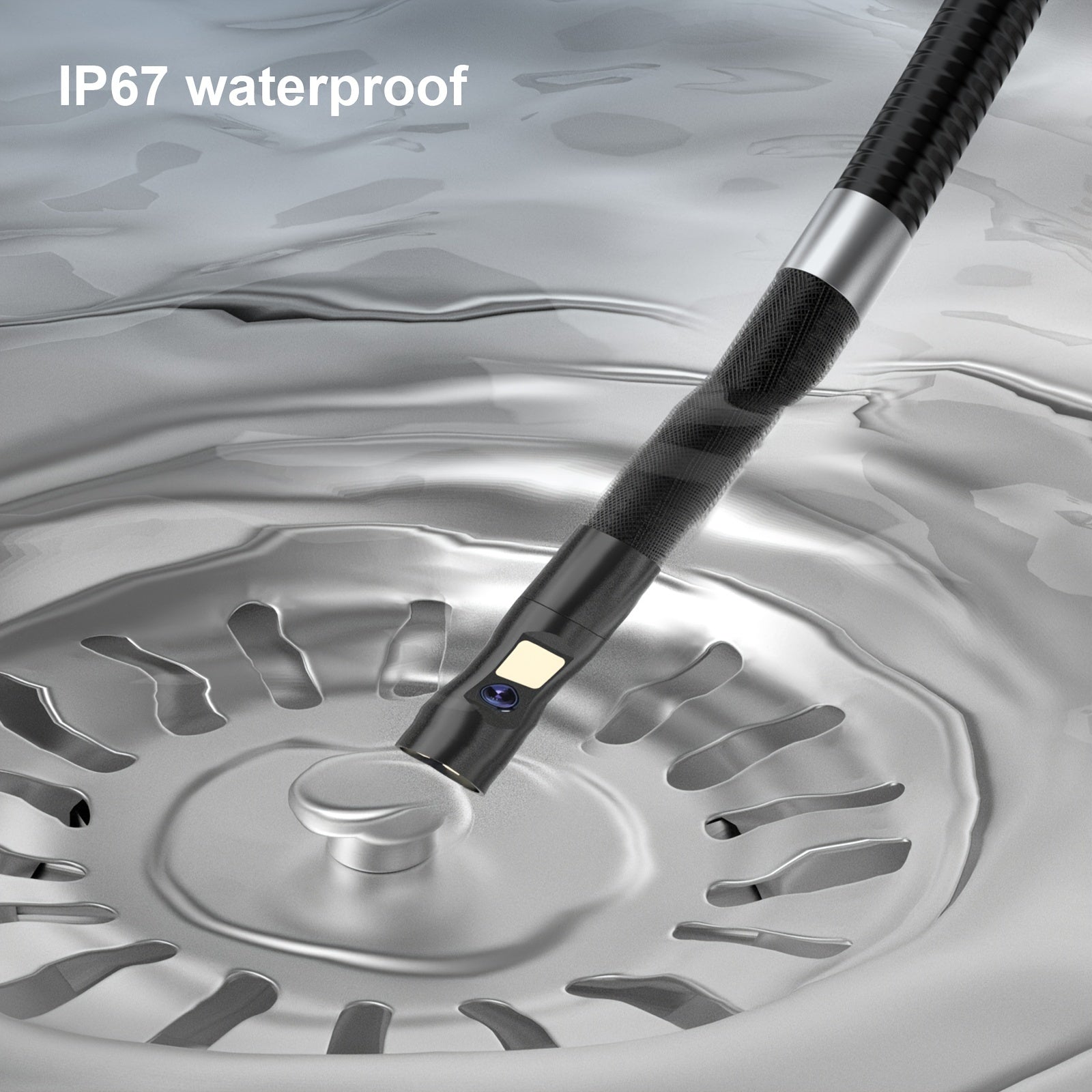 IPS HD ekranli qo'lga olinadigan kanalizatsiya tekshirish kamerasi, yarim qattiq simli portativ ilon kamerasi.