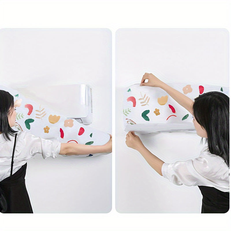 Protective PVC Cover for Air Conditioner Waterproof Dustproof Stylish Print