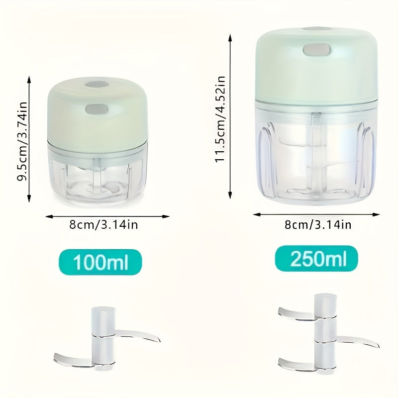 Portable Electric Food Chopper 3.38oz USB Rechargeable Mini Garlic Masher Vegetable Crusher