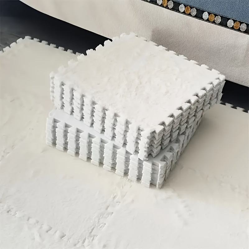 Juego de 12 tapetes de espuma EVA entrelazados antideslizantes lavables para suelo en forma de rompecabezas