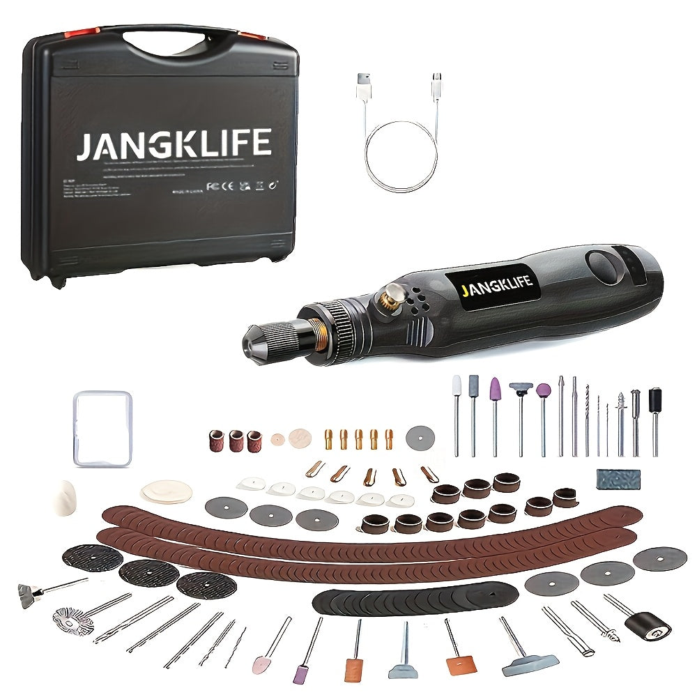 Mini Rotary Tool Kit with 3-Speed USB Rechargeable Grinder and Accessories